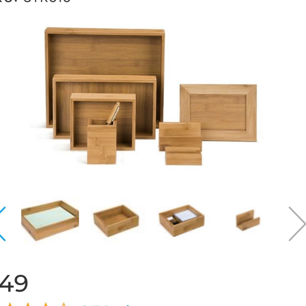 uplift desk Bamboo Desk Organizer Set